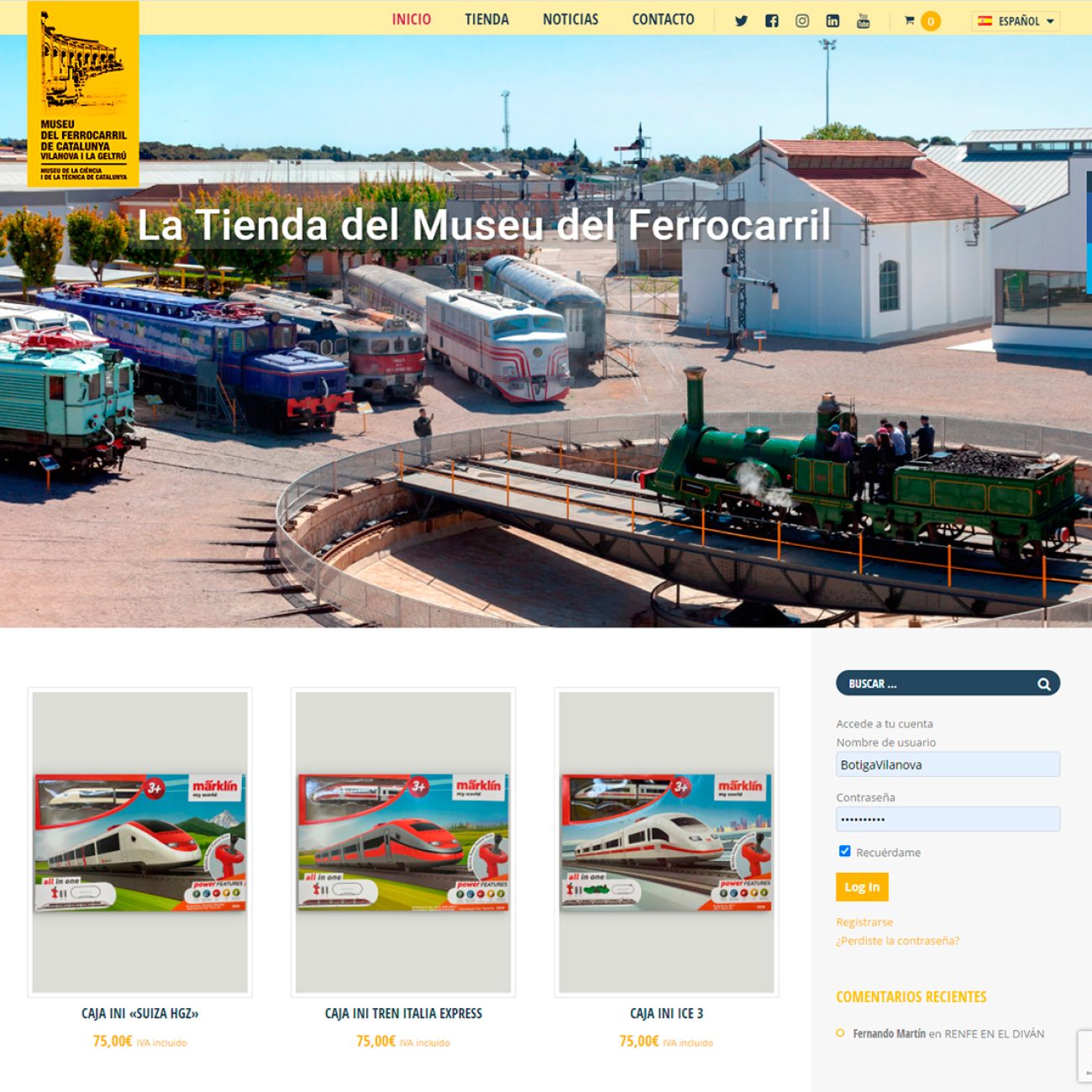 Tienda online del Museo del Ferrocarril de Cataluña.